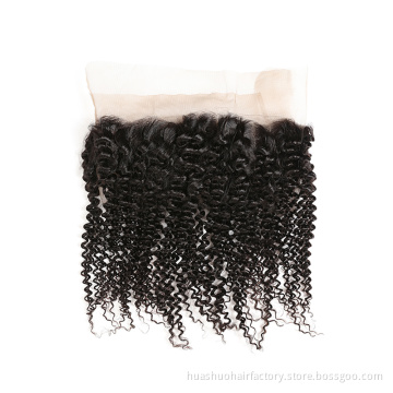 One Donor Factory Wholesale Cuticle Aligned 100% Natural Real Kinky Curl Ear To Ear Lace Frontal 360 Closure